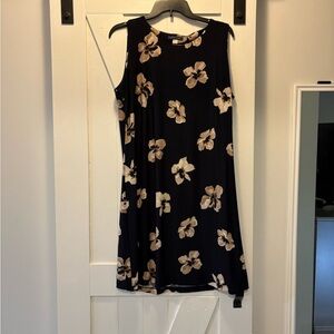 Tommy Hilfiger Navy/Tan Sleeveless Crew Neck Dress